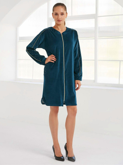 RELAX MODE / Платье велюровое женское повседневное домашнее на молнии - 45204