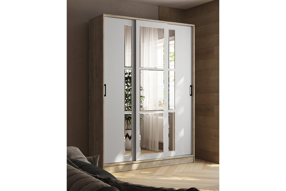 Шкаф-купе Стиль-2 160, Дуб крафт серый, Серый