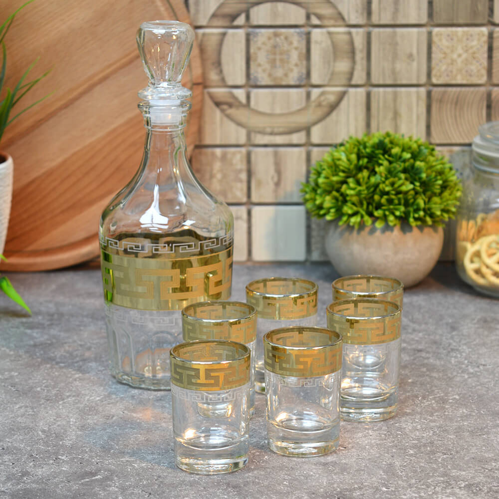 Набор 7 предметов (графин 500мл, 6 стопок) "Греческий узор"