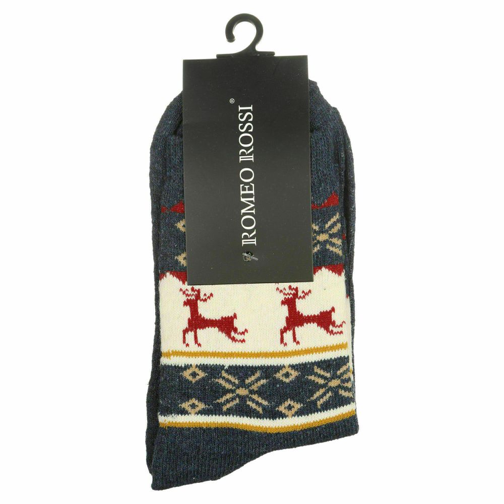 Мужские носки темно-синие ROMEO ROSSI с шерстью 8044-9