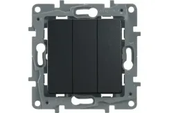 Выключатель Legrand Etika 3-клавишный антрацит 30178