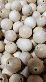 Шар 25мм из липы с отверстием 4мм, бусина