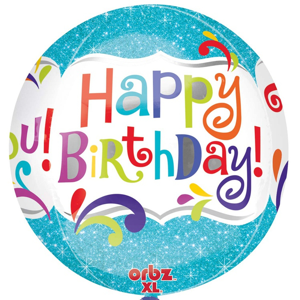 Шар Фольгированный Искры 3D (Голубой)