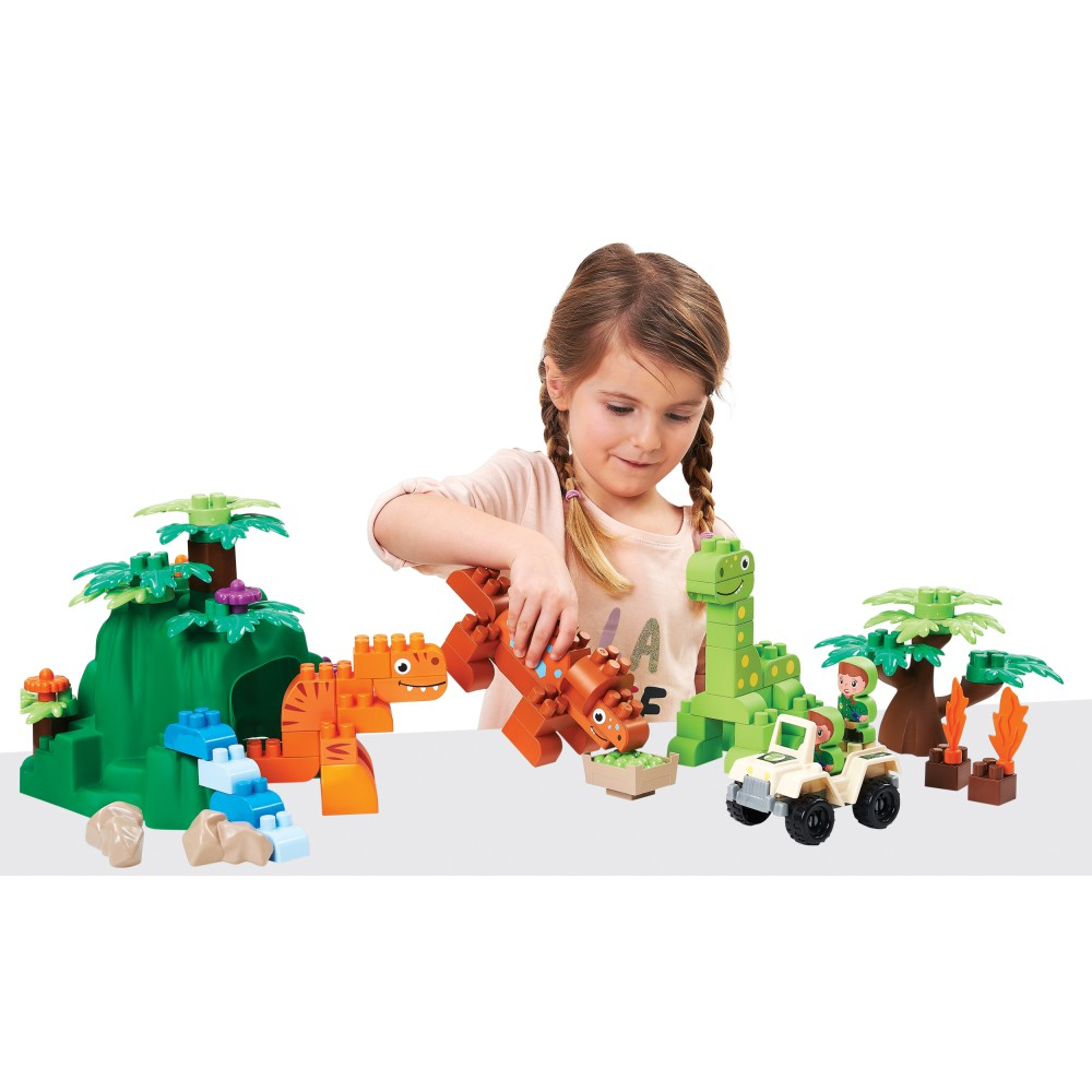Ecoiffier Abrick - Набор с динозаврами Dino Land + 2 фигурки + 1 транспортное средство 2995