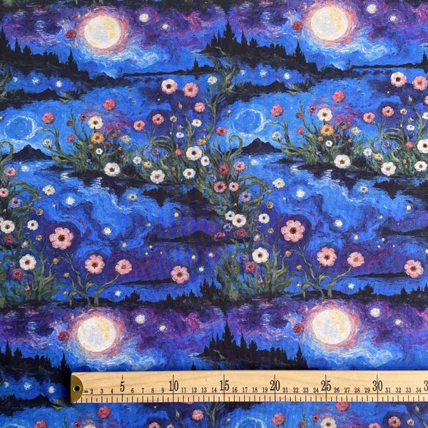 ЦВЕТЫ И ЛУНА, 100% хлопок Handmade Fabrics 2