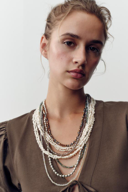 ZARA ПЛЕТЕНАЯ СУМКА С ДЕКОРАТИВНОЙ СТРОЧКОЙ, ШОКОЛАДНЫЙ