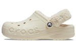 Crocs Card Crocs Baya Lined Fuzz Strap Clogs comfortable daily hole shoes for men and women the same style white