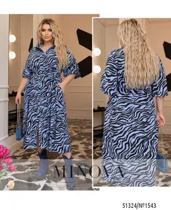 Платье 1543-голубой-черный Minova