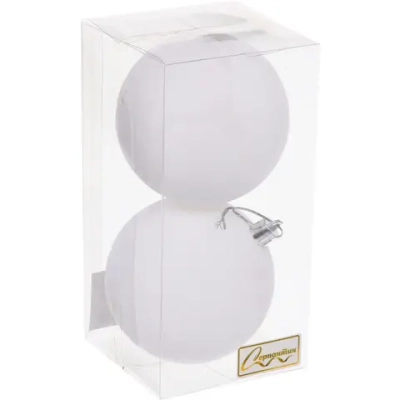 Набор шаров VELOUR «Нежный бархат» 8 см (набор 2 шт), Белый