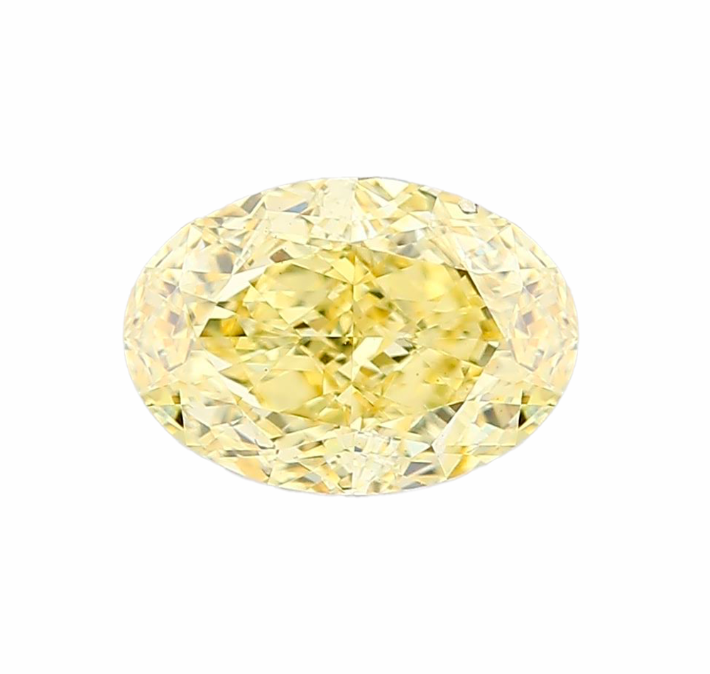 Лабораторно-выращенный бриллиант овал 7.62 х 5.35 х 3.45 мм FancyVIVID YELLOW/VS1 1.10 ct