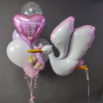 Фольгированный шар-фигура «Аист с девочкой», 98 см