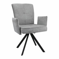 Стул поворотный "Понсо 360" (арт. 115П8), велюр Сиерра 07 серый, ножка профильная черная