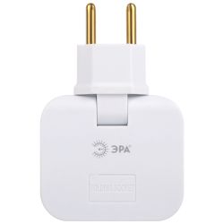 Разветвитель электрический ЭРА SPF-3-FL поворотный на 3 розетки 10А белый