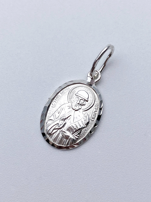 Образок из серебра/Без покрытия/С подвижным ухом/Виталий