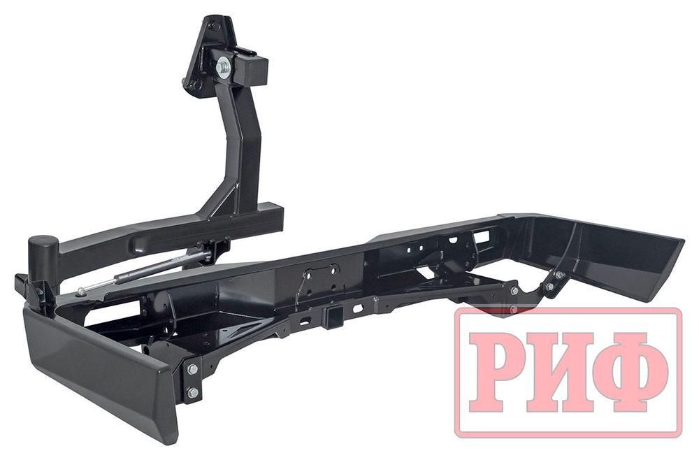 Бампер силовой задний Toyota Land Cruiser 76 2007+ с квадратом под фаркоп, калиткой и фонарями РИФ