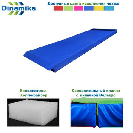 Мат гимнастический 2000х500х100 оксфорд-велькро (холлослеп/холлофайбер)