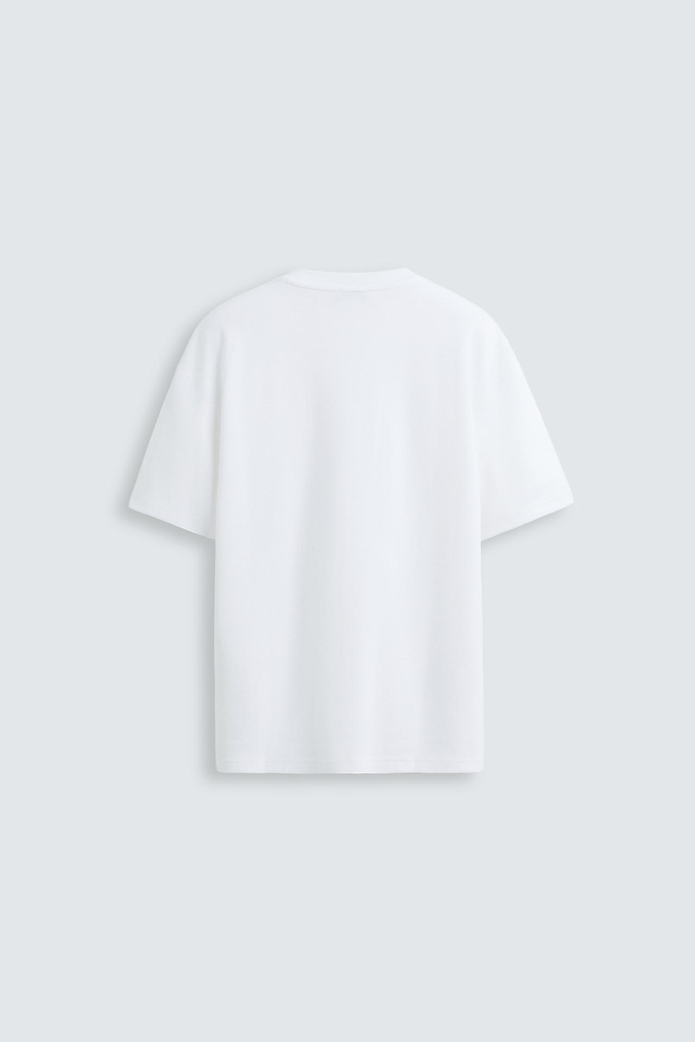 ZARA ФУТБОЛКА RELAXED FIT INTERLOCK, БЕЛЫЙ