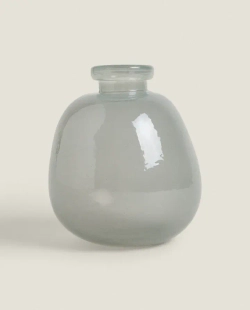 ZARA HOME СТЕКЛЯННАЯ ВАЗА, СИНИЙ