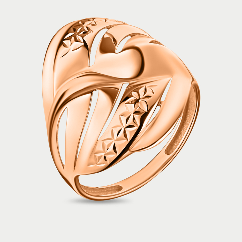 Кольцо женское из красного золота 585 пробы без вставок (арт. 10-10010-0913)