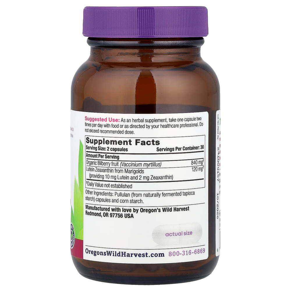 Oregon's Wild Harvest, Eyes Love Lutein ™, 60 веганских капсул