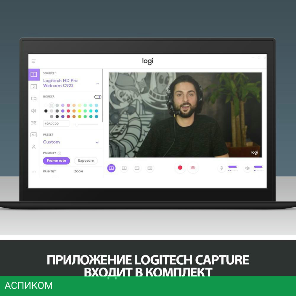 Веб-камера Logitech C922 Pro Stream (960-001089)