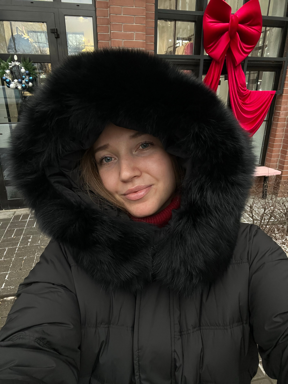 Пуховик Fresh миди с кулиской черный