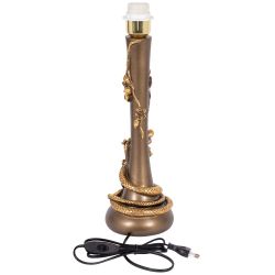 Настольная лампа Змея Катари Бронза с абажуром Тюссо Кофе