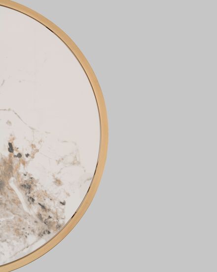 Журнальный столик Алиада 55х55 см светлая керамика сталь шампань