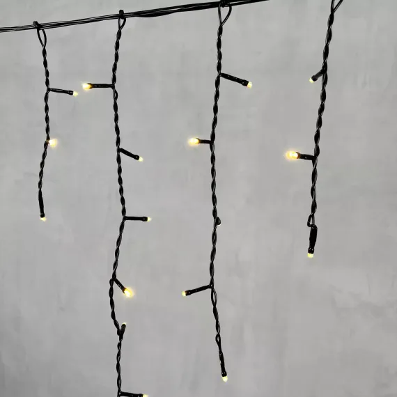 Гирлянда Бахрома 3,1*0,5 м., 24В., 150 тепло-белых LED ламп, провод черный ПВХ, IP54, LTC (PIL150-11-1WW)