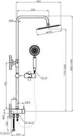 Душевая стойка BelBagno Ancona ANCONA-DOC2FD-CRM хром