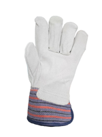 Перчатки рабочие натуральная кожа+ткань полоска Польша