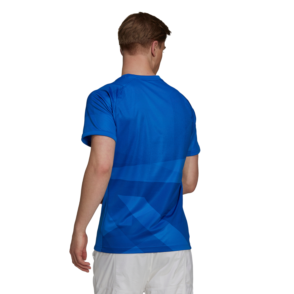 Мужская теннисная футболка Adidas Freelift Tokyo T-Shirt Primeblue HEAT.RDY M - glory blue/white
