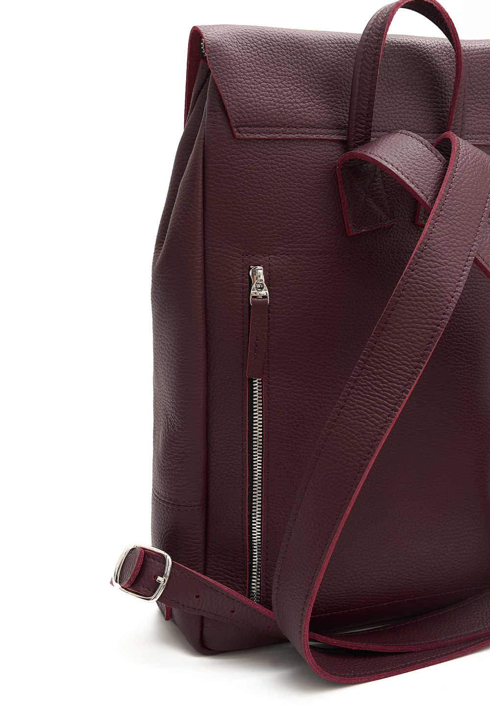 рюкзак бордовый текстурной кожи