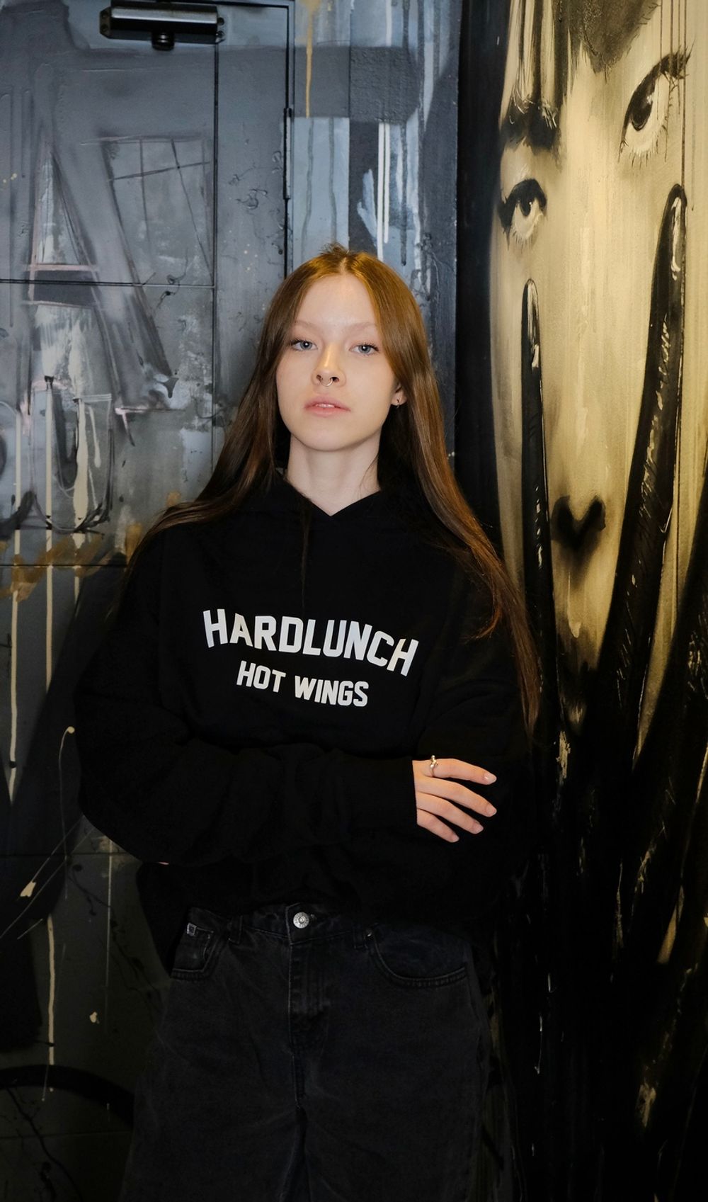 Худи Hardlunch Hot wings черный