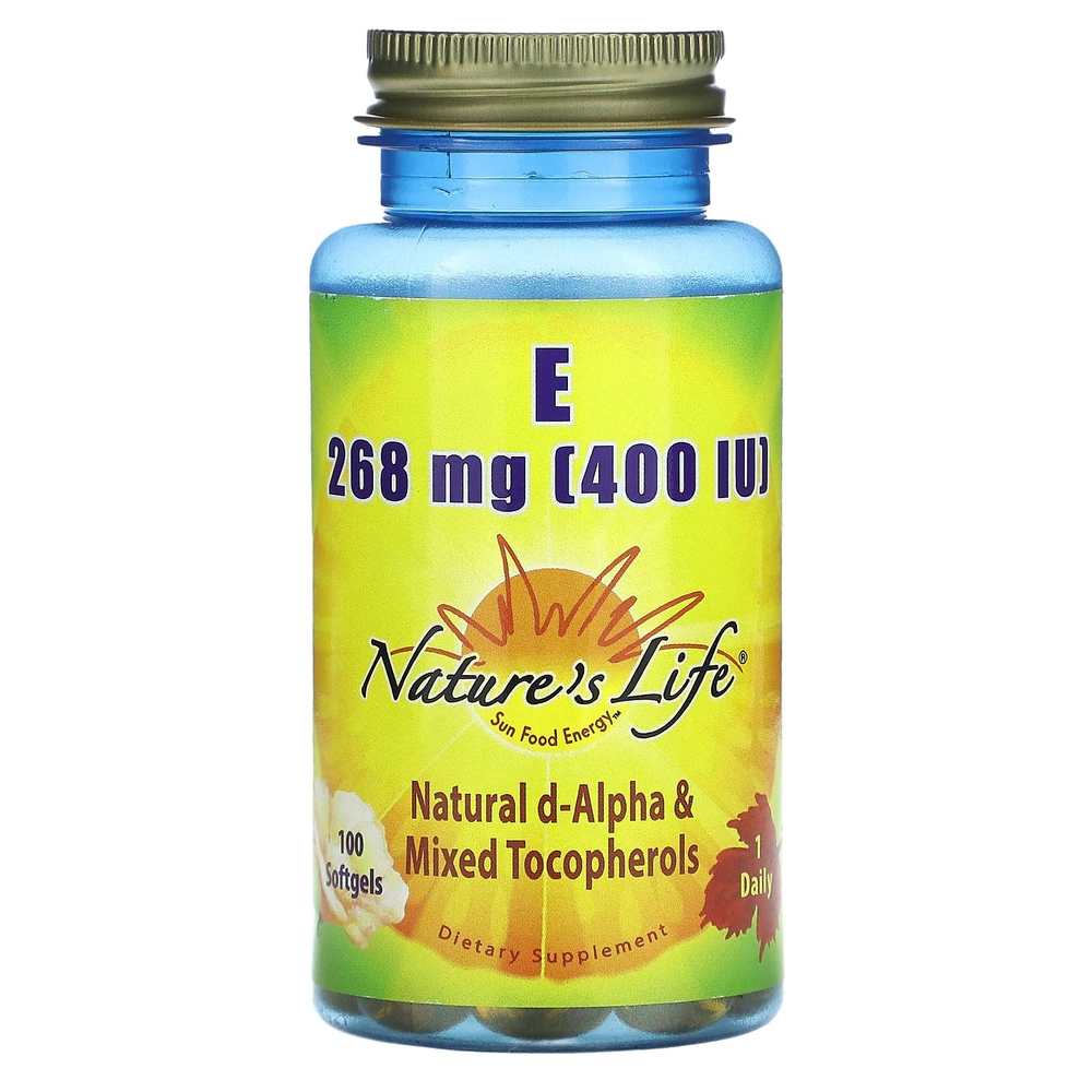 Nature's Life, витамин E, 268 мг (400 МЕ), 100 капсул