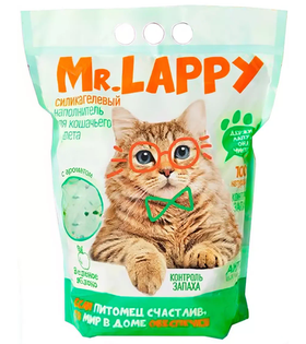 Mr.Lappy Силикагелевый наполнитель "Зеленое яблоко" 3,8л.
