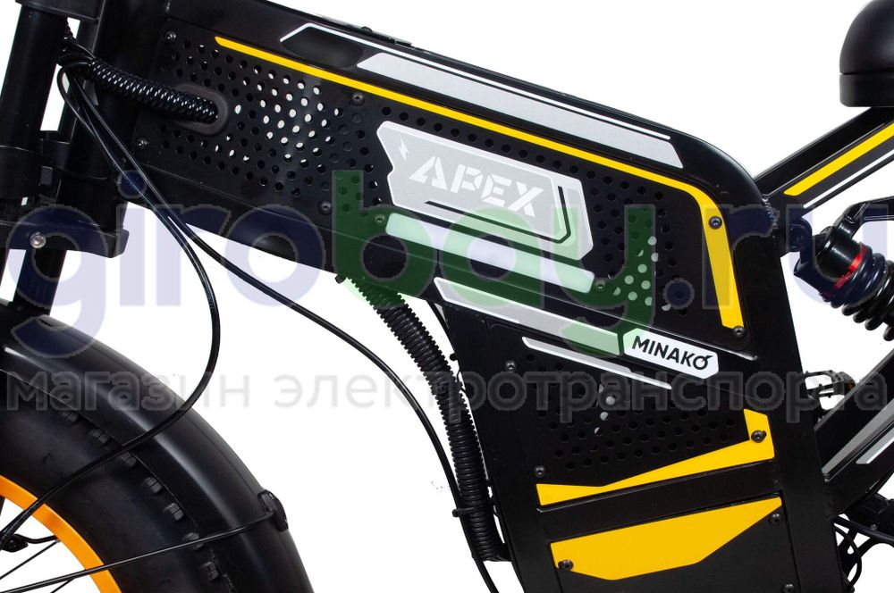 Электровелосипед Minako APEX (48V/20Ah) - Желтый фото №10