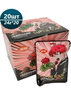 Конфеты супер кислые со вкусом Bayberry 24 г * 20 шт
