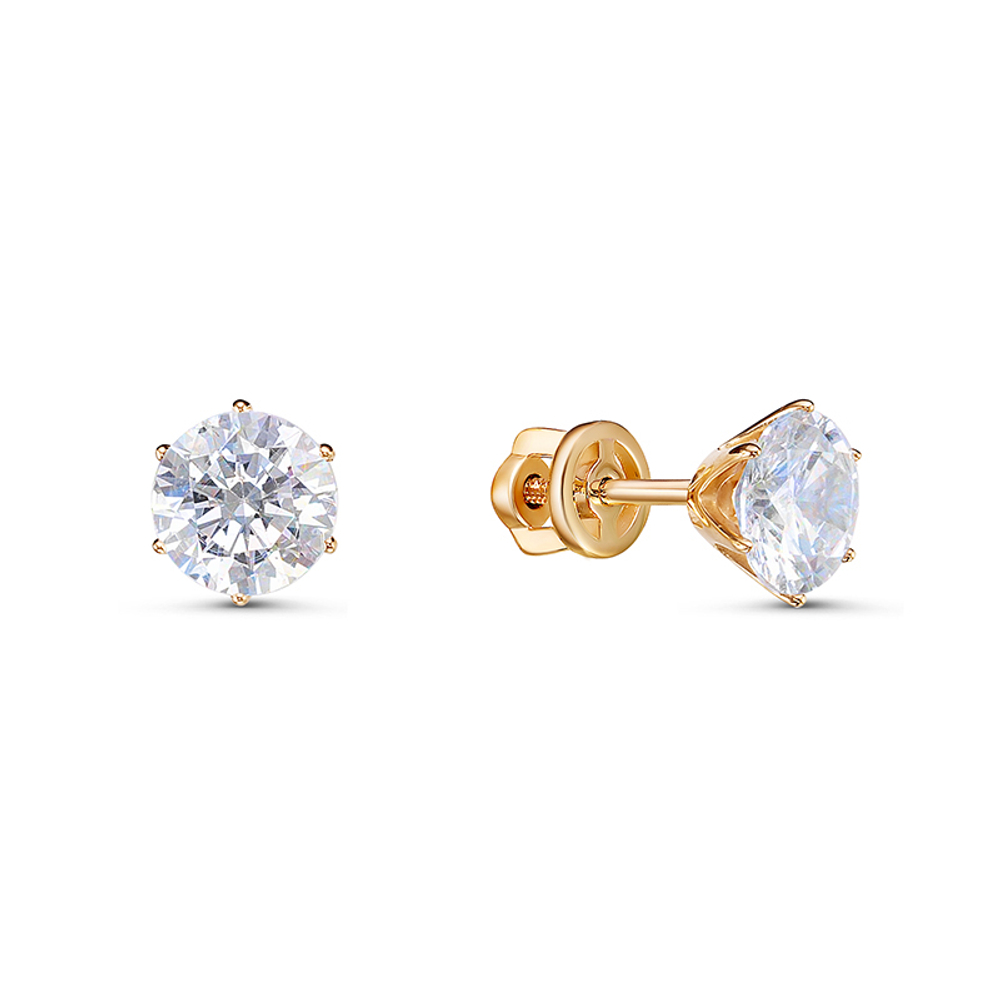 Серьги из золота 585 пробы с Фианит