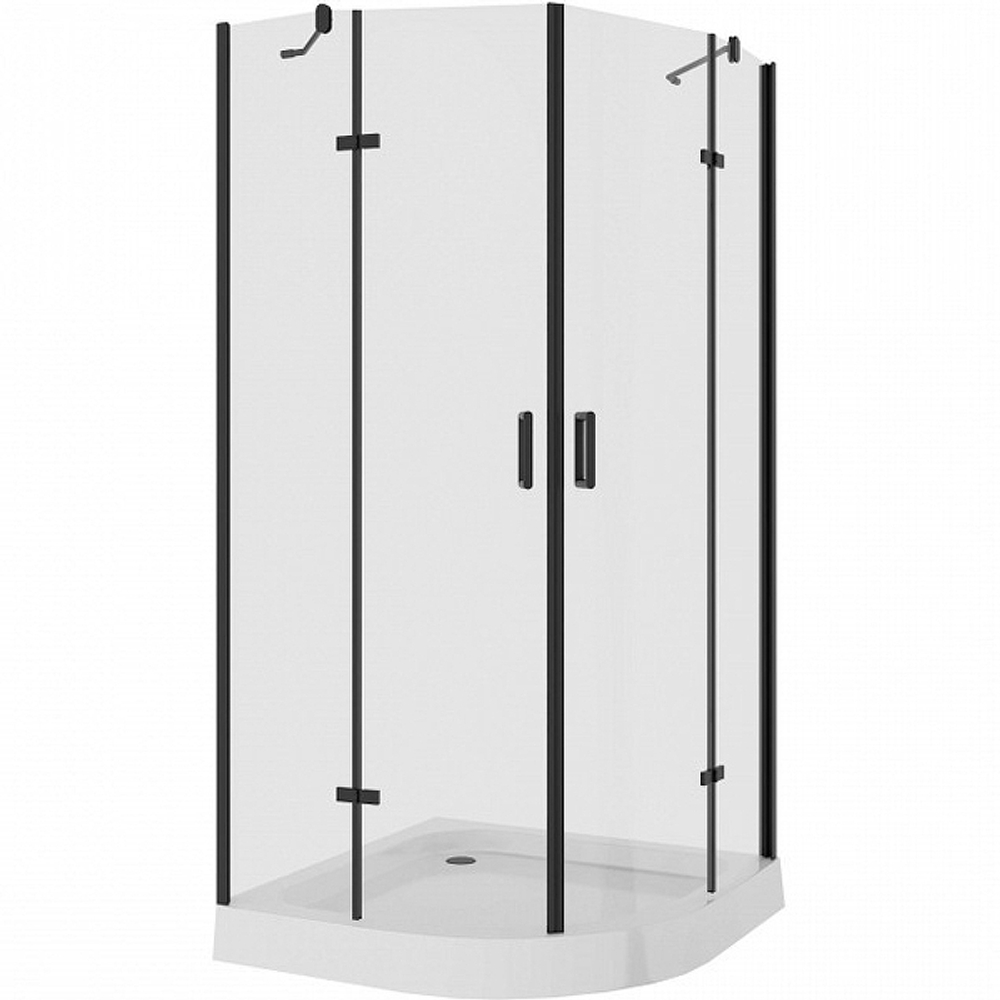 Душевой уголок Niagara Nova NG-6816-08 BLACK 100х100 профиль Черный стекло прозрачное