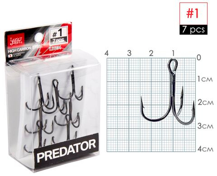 Крючки-тройники Lucky John PREDATOR сер. LJH234 разм.001 7 шт.
