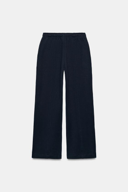 ZARA ПРЯМЫЕ БРЮКИ ИЗ ИНТЕРЛОКА, МОРСКОЙ СИНИЙ