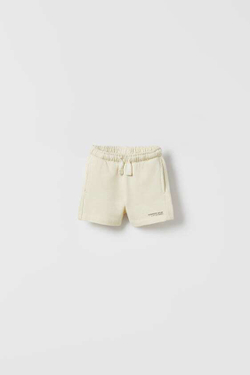 ZARA ШОРТЫ С НАДПИСЬЮ, ЭКРЮ