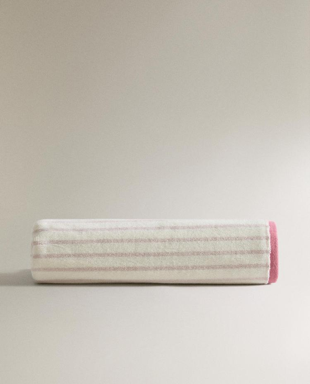 ZARA HOME ДЕТСКОЕ ДВУСТОРОННЕЕ ПОЛОТЕНЦЕ В ПОЛОСКУ, РОЗОВЫЙ