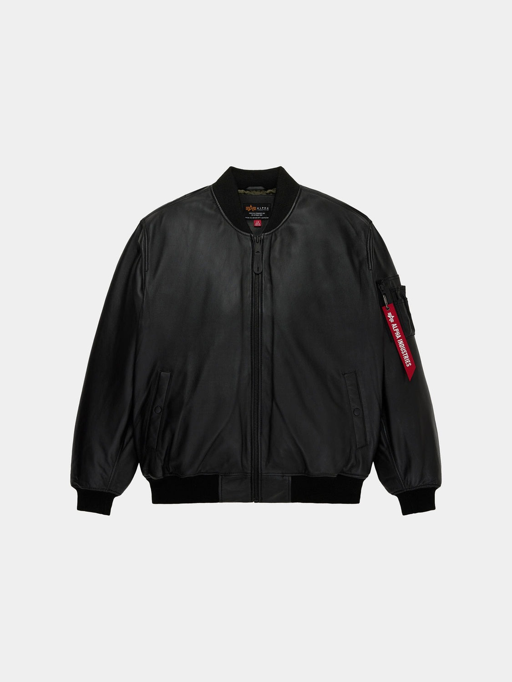 Куртка кожаная мужская ALPHA INDUSTRIES LEATHER MA-1 FLIGHT JACKET