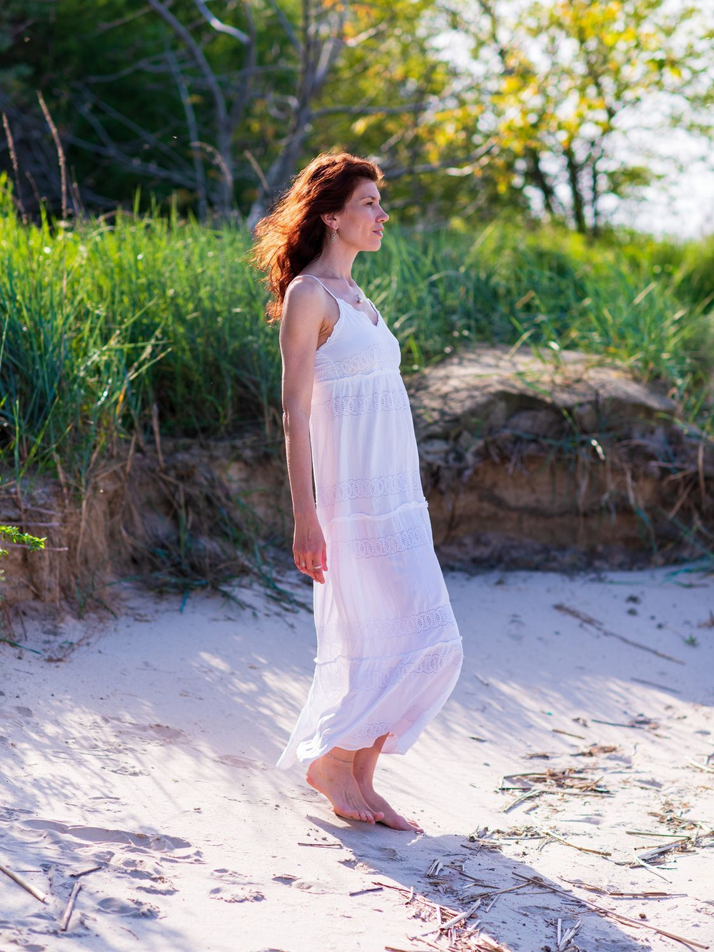 Сарафан из прошвы (белый)