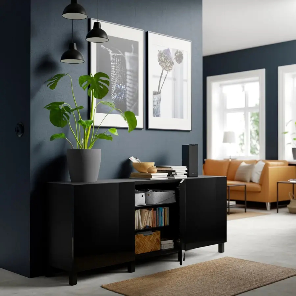 Комбинация для хранения - IKEA BESTÅ/BESTA /БЕСТА/БЕСТОИКЕА, 180x42x74 см, черный