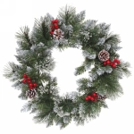 Венок хвойный новогодний «Сверкающие кристаллы» ПВХ, леска, 50 см (SQ736-50)