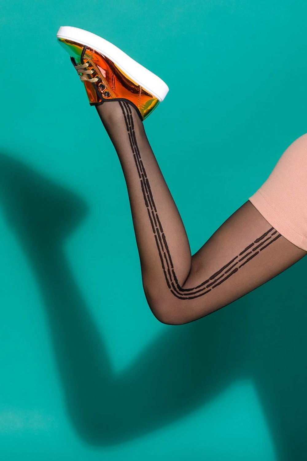 Женские колготки Kaya с лампасами (Размер: 4 размер) (Цвет: черный)