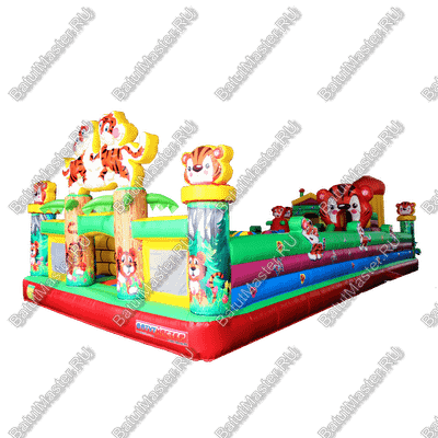 Коммерческий батут "Тигриная страна 2 с низкой горкой" 12*6*3 м